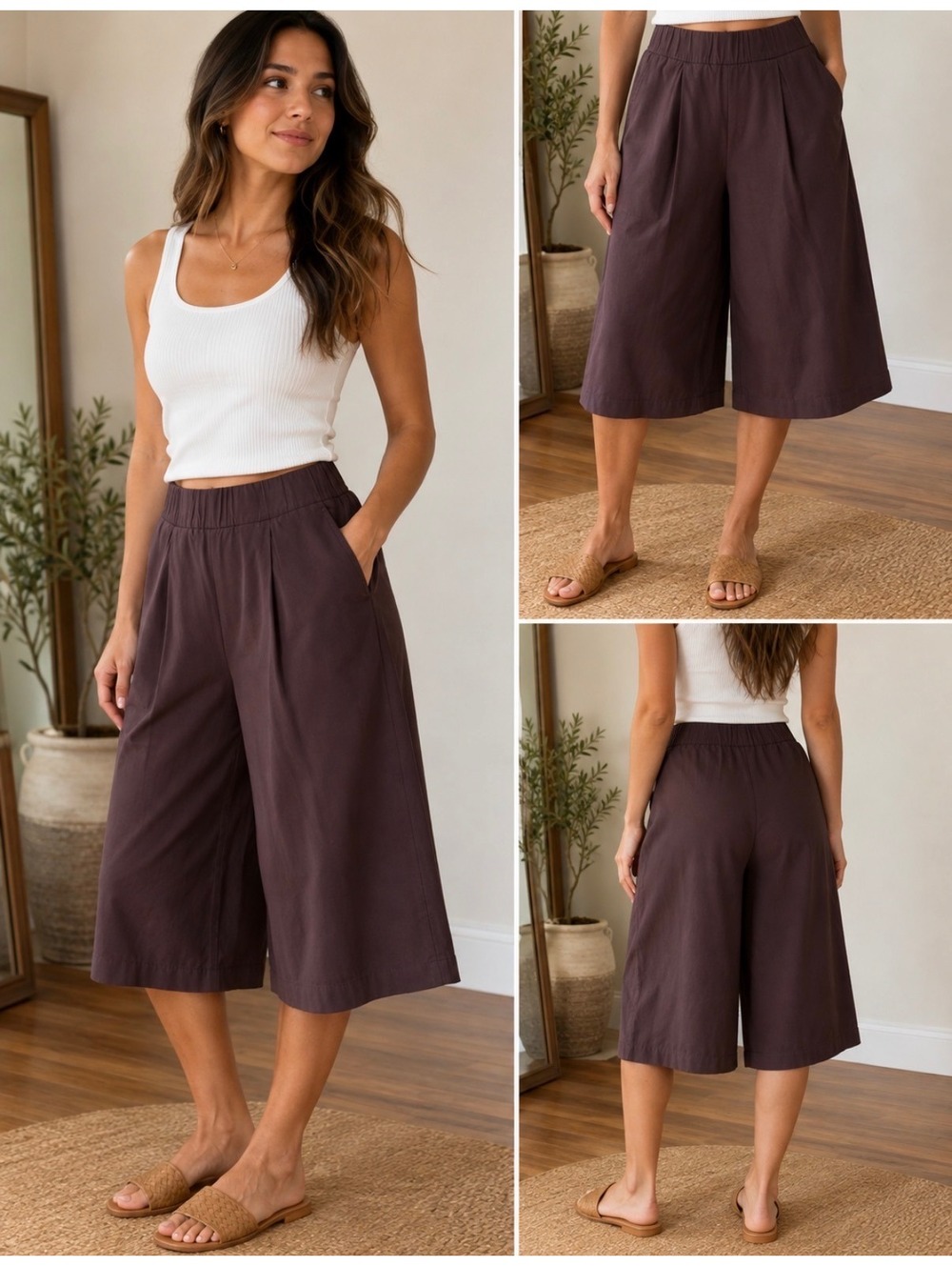 Universal Standard Casual Culottes in the shade Brulee Sz : XS